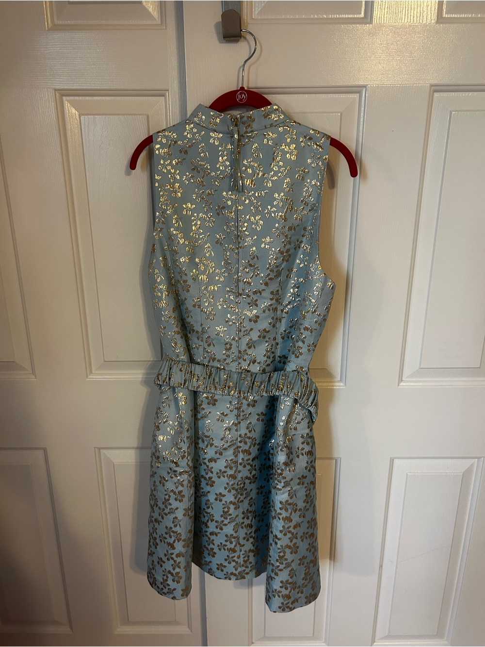 Lilly Pulitzer Light Blue Mini Dress with Gold Floral Accent - Picture 2 of 3